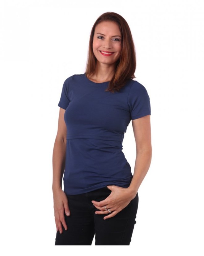 Stillshirt Lena, Kurzarm, jeansblau