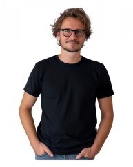 Herren T-shirt Marek, kurze Ärmel, schwarz