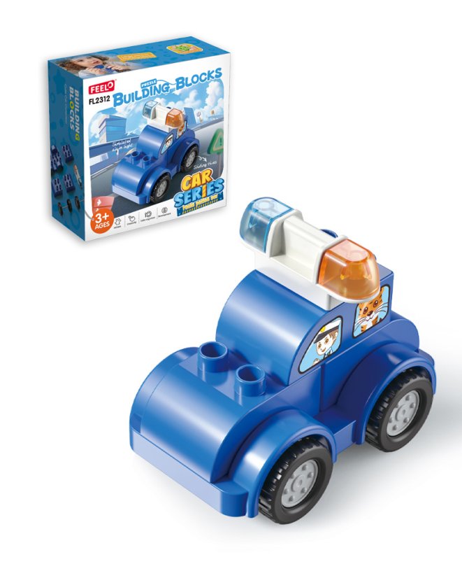 Stavebnice policejní auto, 7 dílků, pro děti od 3 let
