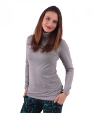 Damen Rollkragenshirt Alena, grau meliert