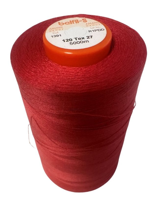 Univerzální šicí nit Belfil S 120, 5000m, jahodová červená 1391