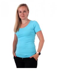 Still-T-Shirt Catherine, kurzarm, türkis