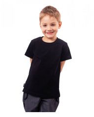 Bavlnené detské tričko, krátky rukáv, čierne