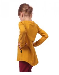 T-shirt für Mädchen, langarm, Senffarbe