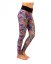 Damen-Leggings mit hoher Taille, lila Blumen