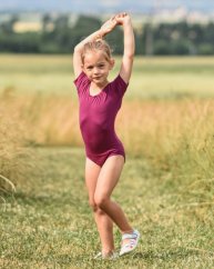 Kids’ girls´ ballet/gymnastic/dance cotton leotard, CYCLAMEN