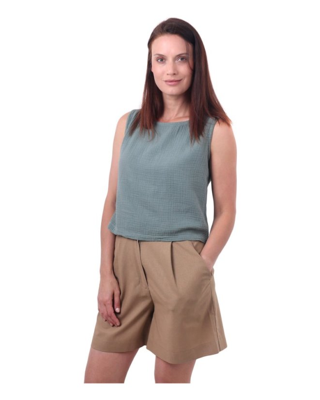 Damen-Shorts aus Leinen, Sand - Größe: 38