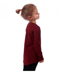 T-shirt für Mädchen, langarm, Burgund