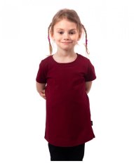 Girls’ T-shirt, short sleeve, burgundy
