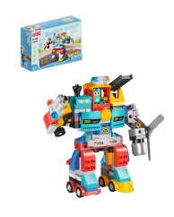 Stavebnica robot s autami a vrtuľníkom, 172 dielikov, pre deti od 3 rokov