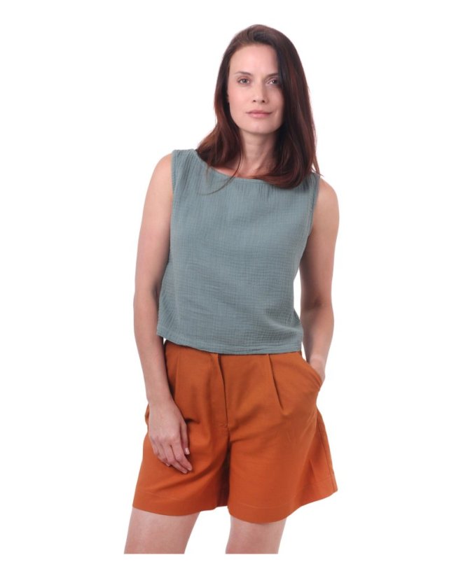 Damen-Shorts aus Leinen, Zimtfarbe - Größe: 44