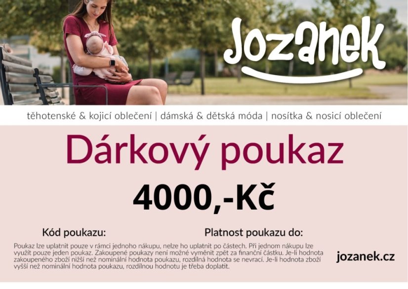 Dárkový poukaz Jožánek® v hodnotě 4000,-Kč