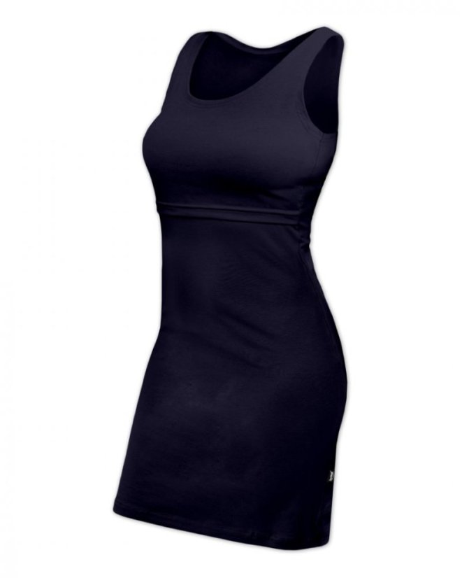 Breast-feeding dress Elena, short sleeves, dark blue - Size: M/L