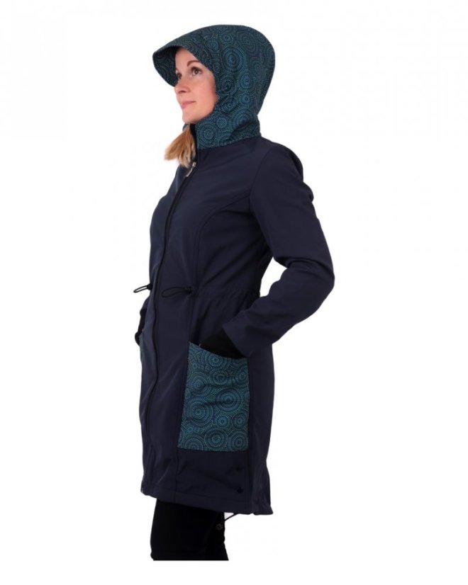 Softshell Tragejacke Alva, dunkelblau und Mandala