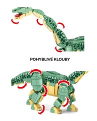 Stavebnice dinosaurus Brontosaurus (46 cm dlouhý) s pohyblivými prvky, 589 dílků