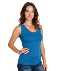 Breast-feeding T-shirt Katerina, no sleeves, dark turquoise