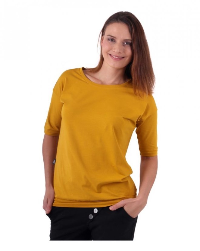 Dámské oversized tričko Darina, hořčicové