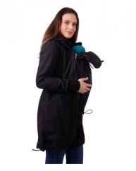 Softshellová NOSÍCÍ bunda Andrea + TĚHOTENSKÁ vsadka, černá