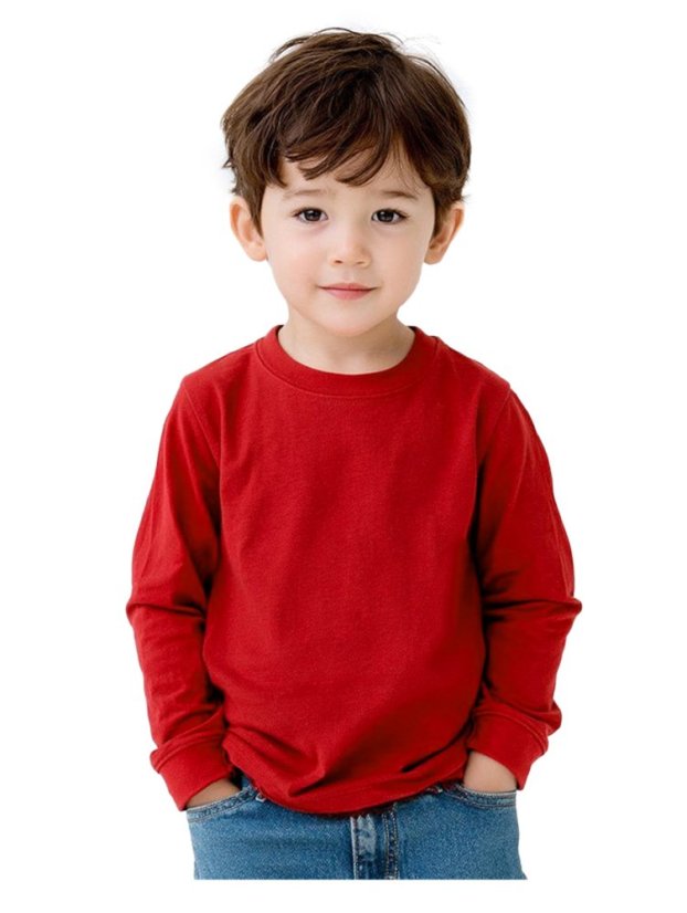 Dětské tričko, dlouhý rukáv, červené