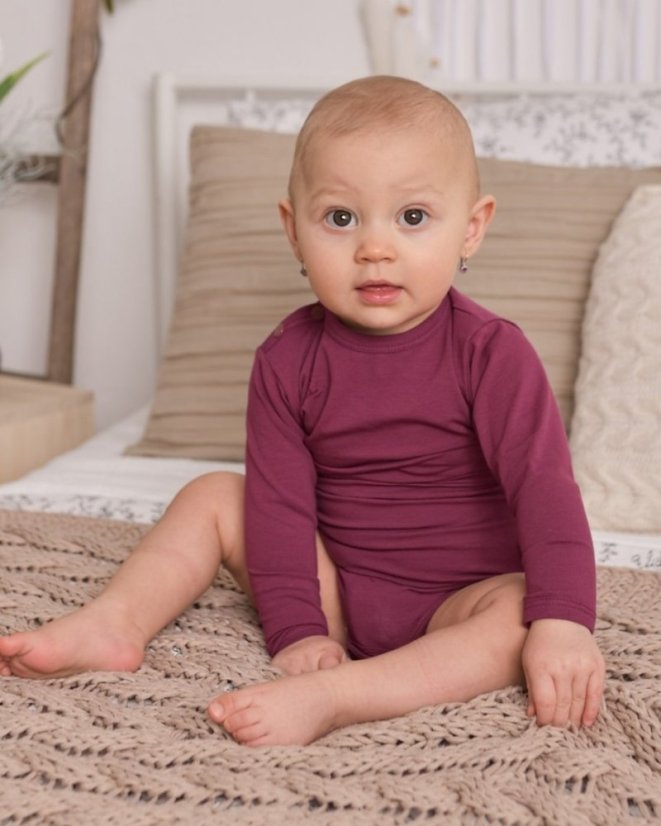 Baby bodysuit onesie, cyclamen - Size: 80