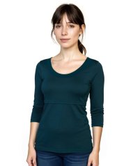 Tričko na dojčenie Katarína, 3/4 rukáv, fľaškovo zelené