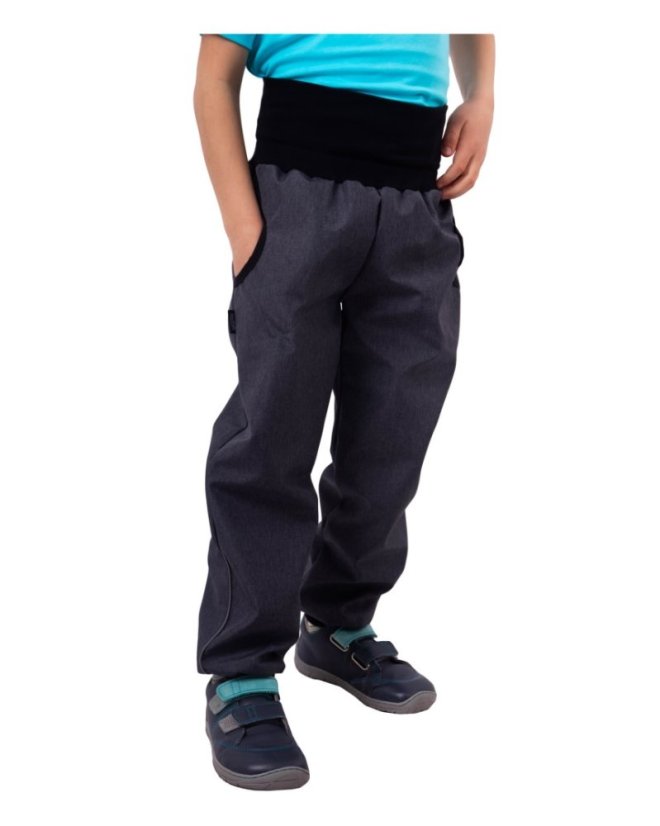 Spring/summer softshell trousers for kids, grey melange