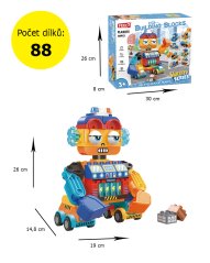 Stavebnice bagr robot, 88 dílků, pro děti od 3 let