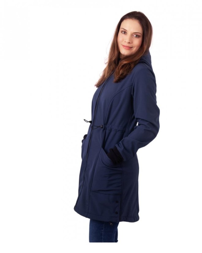 Softshellová NOSÍCÍ bunda Andrea + TĚHOTENSKÁ vsadka, tmavě modrá