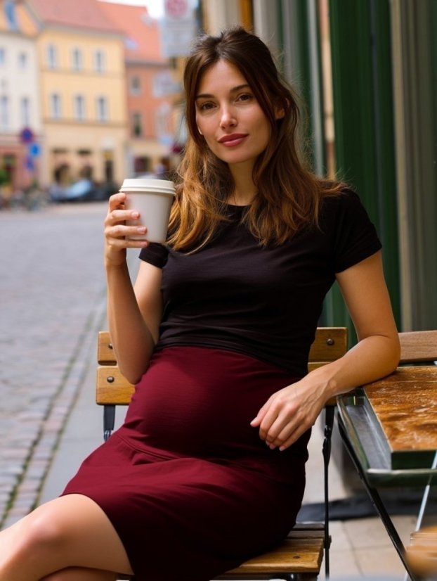 Těhotenská sukně Jolana, bordo