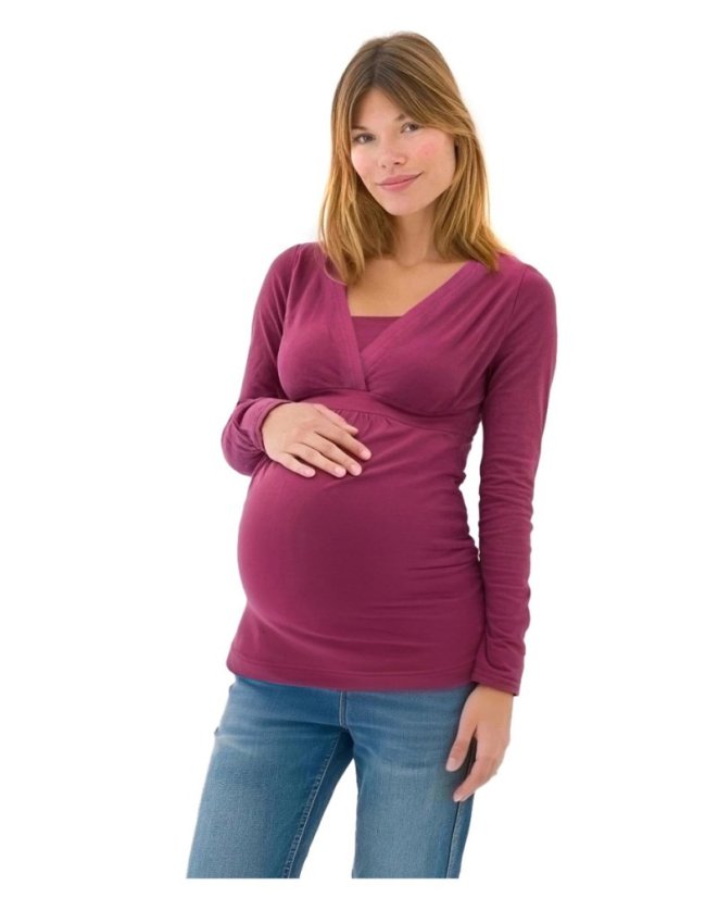 ANICKA - maternity and breast-feeding tunic, CYCLAMEN - Size: S/M