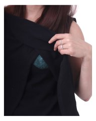 Nursing muslin top, black