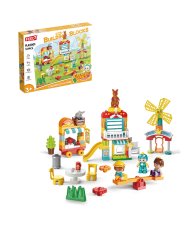 Stavebnice zábavní park s houpačkou a větrníkem, 127 dílků, velké kostky pro děti od 3 let