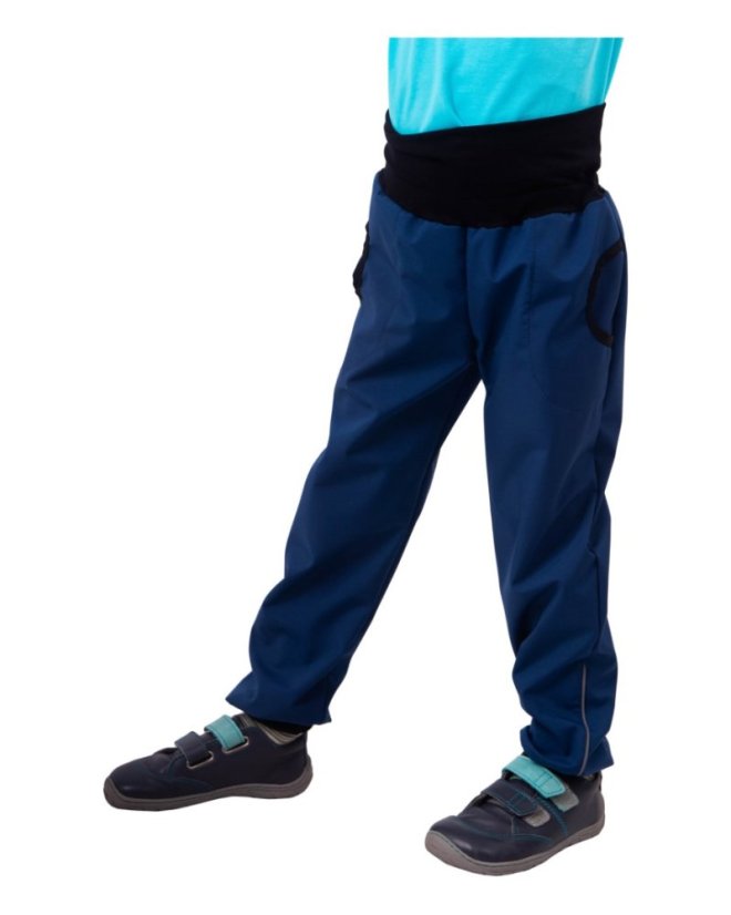 Kinder Softshellhose ohne Fleece – blau - Größe: 98
