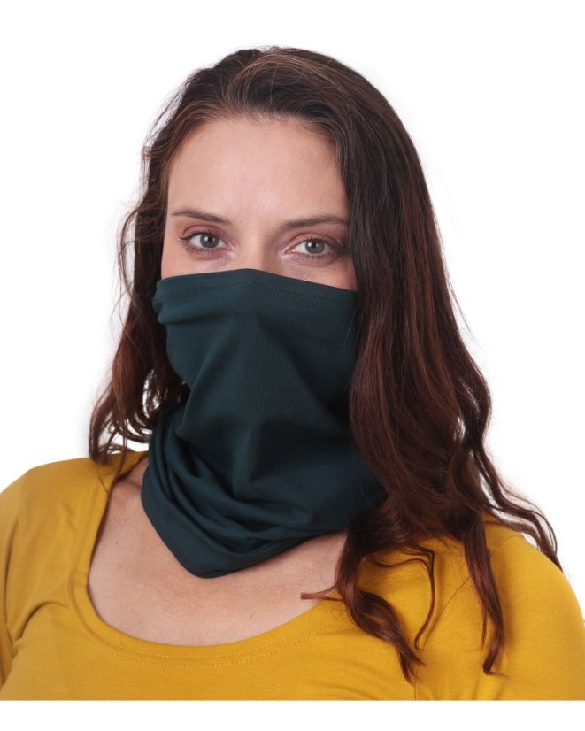 Multifunkčná šatka, tunel, nákrčník, fľaškovo zelený, PRE DOSPELÝCH