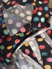 Fabric remnants, SURFACES cotton knit with elastane 185gr/m2, 0.5 kg, colourful polka dots