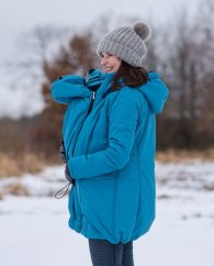 Babywearing insulated winter jacket Zora, petrol blue S/M