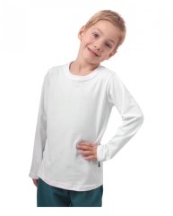 Dětské tričko, dlouhý rukáv, bílé
