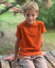 Dětské tričko, krátký rukáv, skořicové