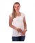 Breast-feeding T-shirt Klaudie, short sleeves, cream - Size: M/L