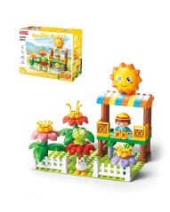 Stavebnice květinová zahrádka se stánkem, 58 dílků, pro děti od 3 let