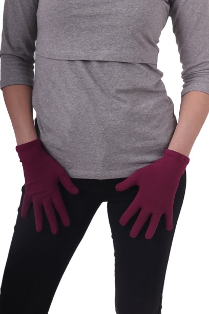 Damen-Baumwollhandschuhe für empfindliche Haut und Atopiker – Zyklamen