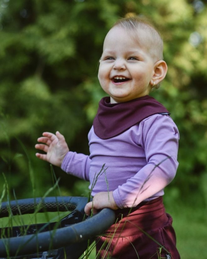 Dětské body s dlouhým rukávem – levandulově fialové