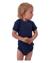 Kojenecké body, krátký rukáv, jeans modré
