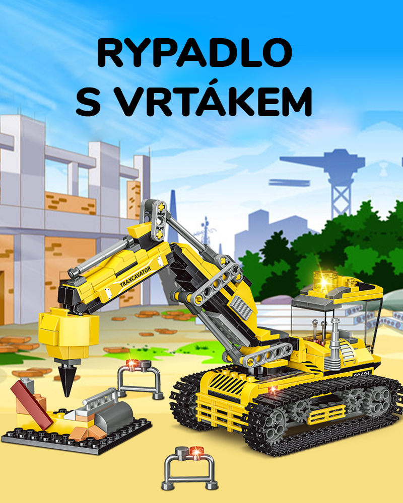 Stavebnice - stavební stroje - Velikost kostek - Malé kostky (pro děti 6+)