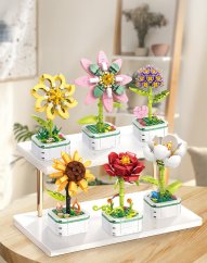 Camellia Flower Building Set (122 pcs) – buildable flower with stand