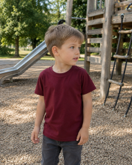 Children's T-shirt, short sleeve, wine red