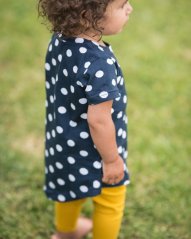 T-shirt für Mädchen, kurzarm, blau mit Tupfen