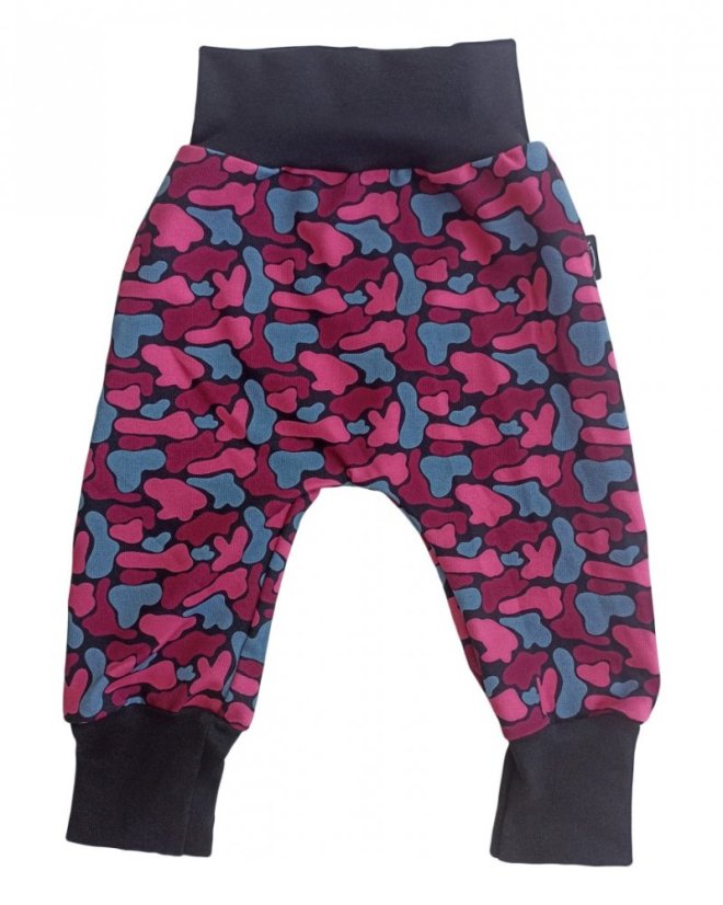 Baggy children's sweatpants, pink camo