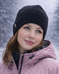 Detská zimná čiapka, fleece, čierna M