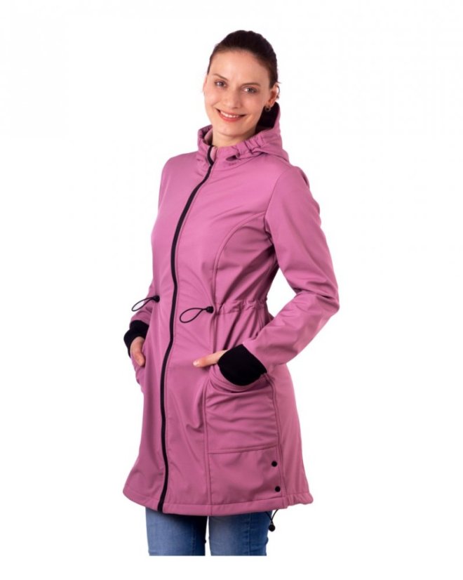 Softshellová NOSÍCÍ bunda Andrea + TĚHOTENSKÁ vsadka, růžová